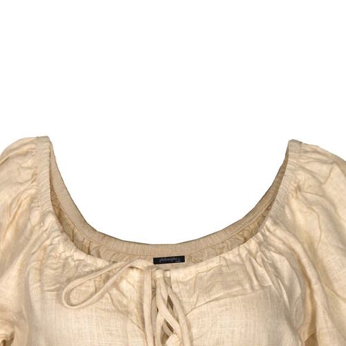 Blusa lisa con elástico en cintura y jareta para mujer Philosophy Talla Mediana