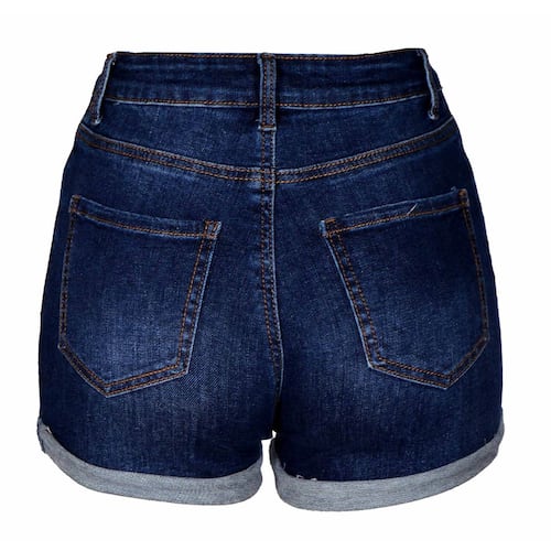 Short de mezclilla desgarrado con bolsillos para mujer Philosophy talla chica