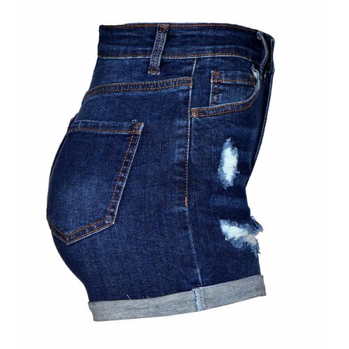 Short de mezclilla desgarrado con bolsillos para mujer Philosophy talla chica
