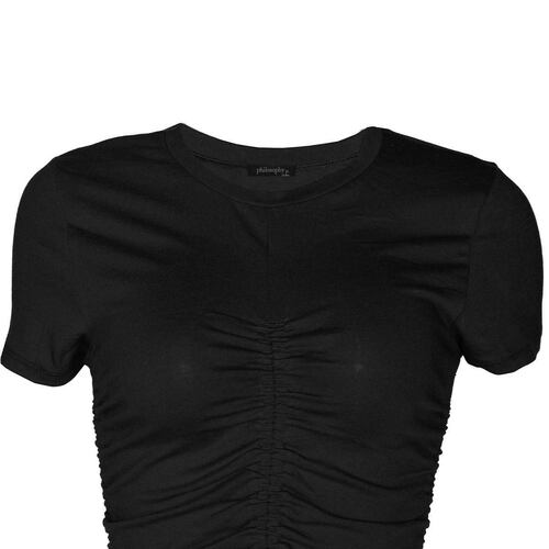 Playera lisa, con elástico al frente para mujer philosophy, talla chica