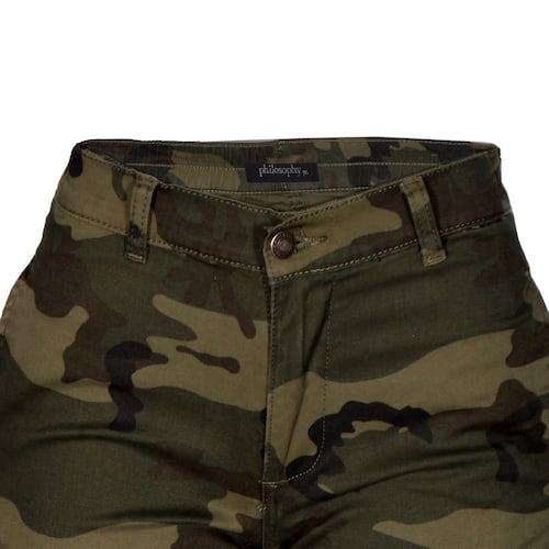 Pantalón cargo tipo militar con bolsillos y elástico para mujer Philosophy talla 9