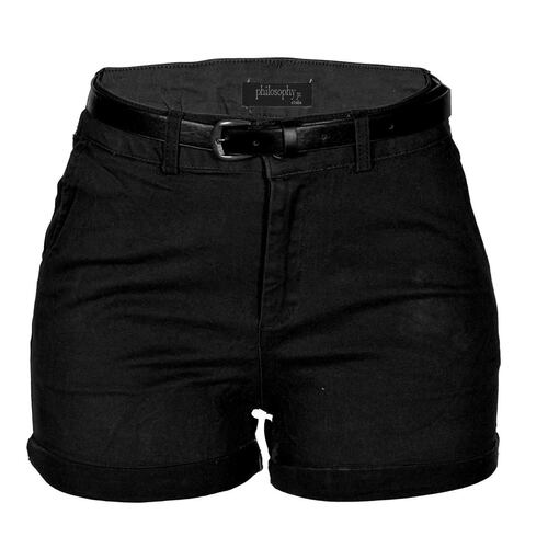 Short liso con cinturón para mujer Philosophy talla chica
