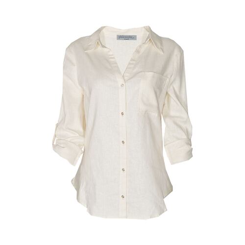 Blusa lisa con elevación en manga para mujer Philosophy (Talla Grande)