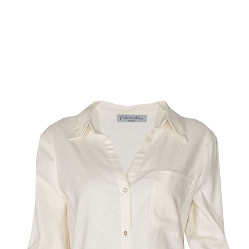 Blusa lisa con elevación en manga para mujer Philosophy (Talla Grande)