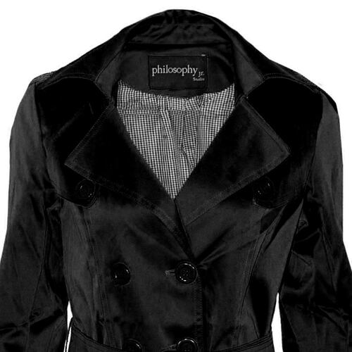 Gabardina Philosophy con cinturón para mujer talla extra grande
