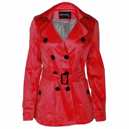 Gabardina Philosophy con cinturón para mujer talla extra grande