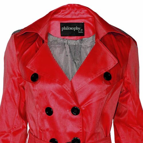 Gabardina Philosophy con cinturón para mujer talla extra grande