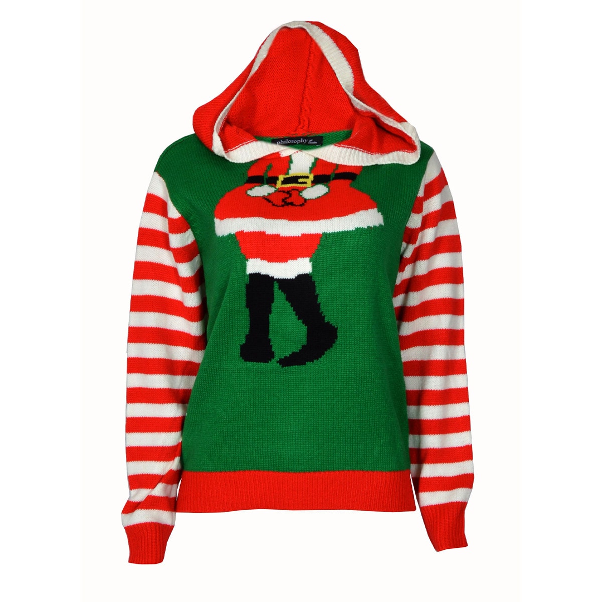 Suéter navideño con capucha Philosophy para mujer talla grande