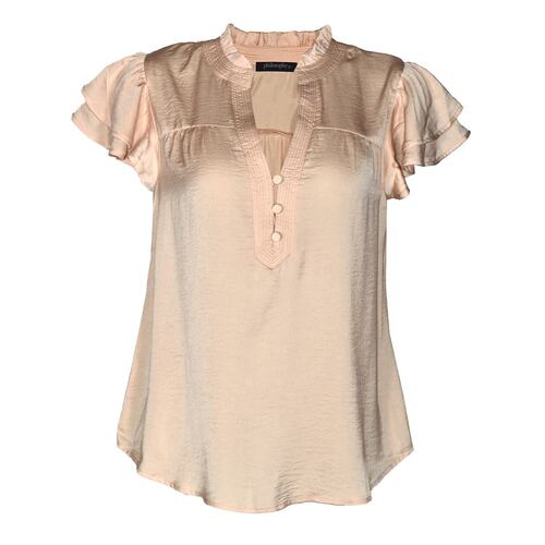 Blusa con olanes en manga para mujer Philosophy (Talla Mediana)