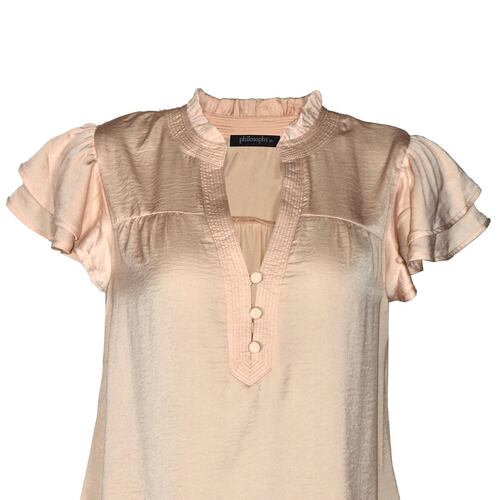Blusa con olanes en manga para mujer Philosophy (Talla Mediana)
