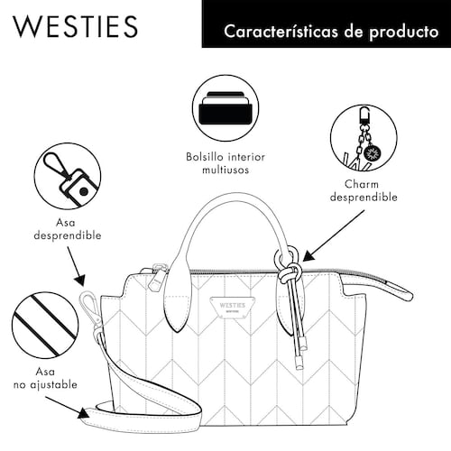 Bolsa Satchel Westies Rosa para Mujer