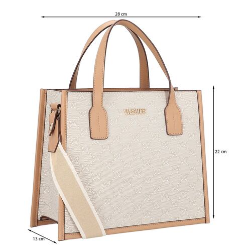 Bolsa Satchel Westies Beige para Mujer