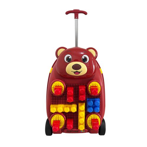 Maleta Infantil PEAK TOUR 18 " en Forma de Oso con Bloques