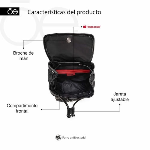 Bolso Backpack Cloe Color Negro para Mujer