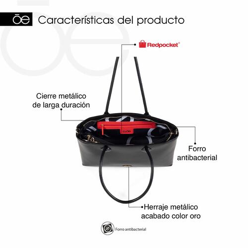 Bolso Satchel Cloe Color Negro para Mujer