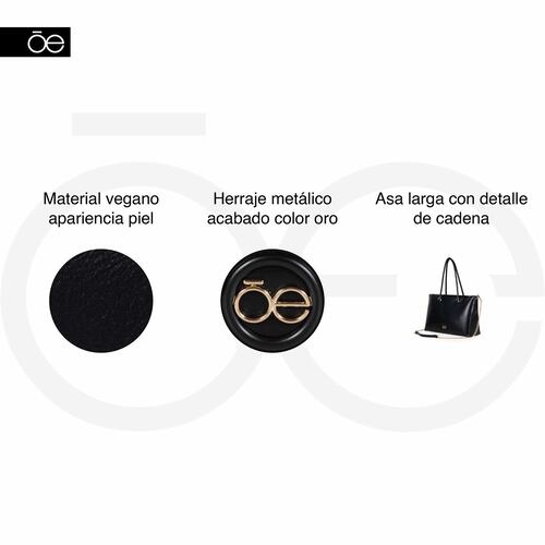 Bolso Satchel Cloe Color Negro para Mujer