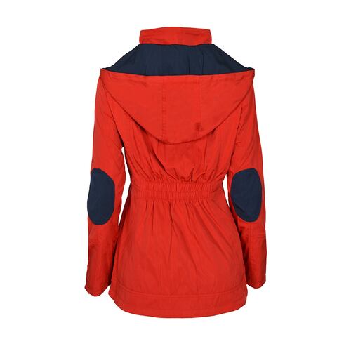 Gabardina con capucha Philosophy rojo combinado talla chica para mujer