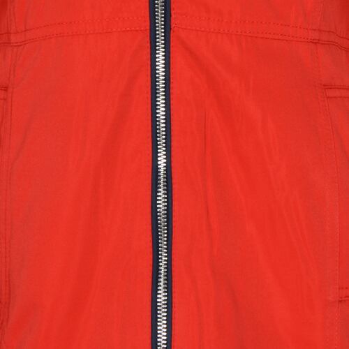 Gabardina con capucha Philosophy rojo combinado talla chica para mujer
