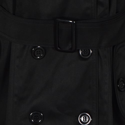 Gabardina con cinturón y capucha Philosophy color negro talla chica para Mujer