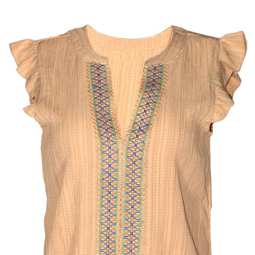 Blusa con detalle bordado Philosophy color café claro talla mediana para Mujer