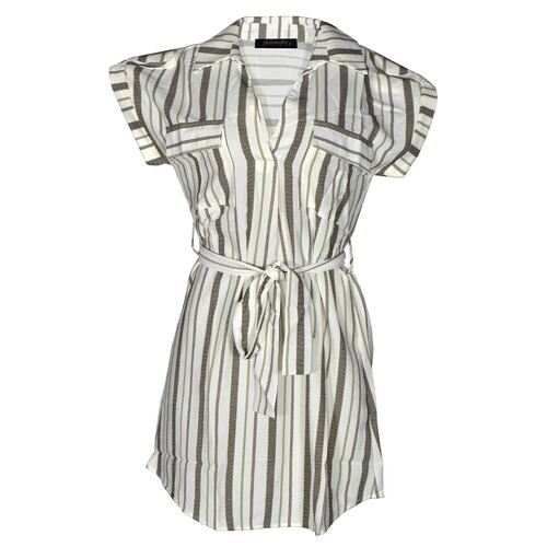 Vestido corto con cinta de amarre Philosophy color verde combinado talla chica para Mujer