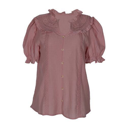 Blusa con olanes Philosophy color rosa talla chica para Mujer