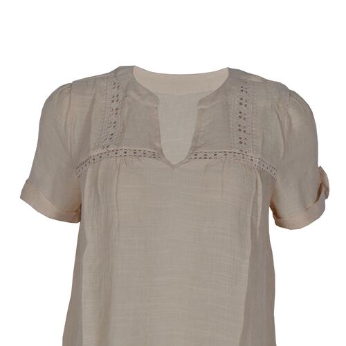 Blusa con detalle de encaje Philosophy color beige talla chica para Mujer