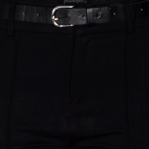 Pantalón recto con cinturón Philosophy color negro talla chica para Mujer