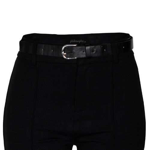 Pantalón recto con cinturón Philosophy color negro talla mediano para Mujer