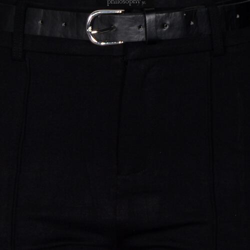 Pantalón recto con cinturón Philosophy color negro talla mediano para Mujer