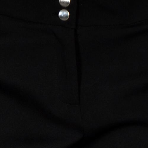 Pantalón Liso Recto con Bolsillos Philosophy Color Negro Talla Extra Grande para Mujer