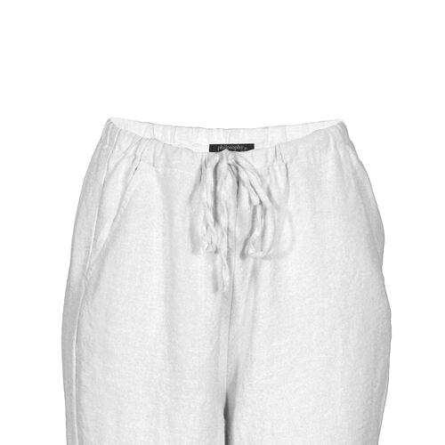 Pantalón Recto con Jareta Philosophy Color Blanco Talla Extra Grande para Mujer