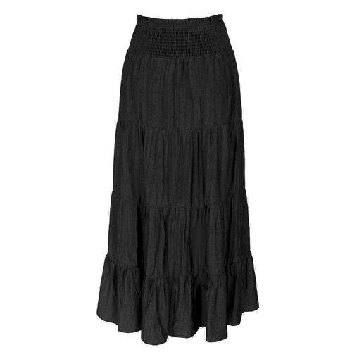 Falda Larga con Olanes Philosophy Color Negro Talla Mediana para Mujer