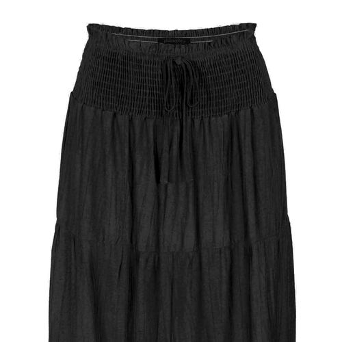 Falda Larga con Olanes Philosophy Color Negro Talla Mediana para Mujer