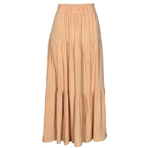 Falda Larga con Olanes Philosophy Color Beige Talla Mediana para Mujer