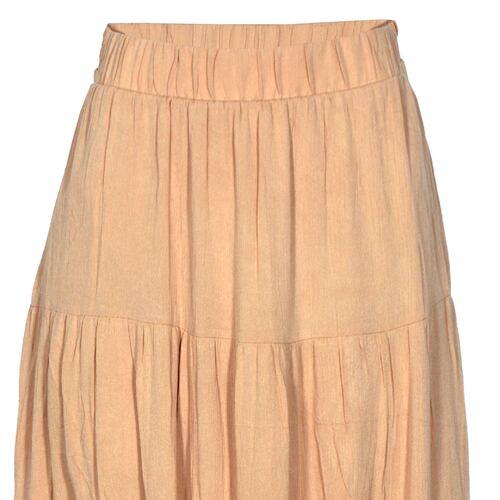 Falda Larga con Olanes Philosophy Color Beige Talla Mediana para Mujer