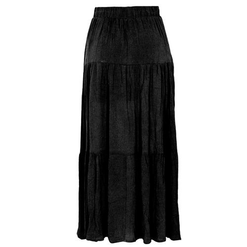 Falda Larga con Olanes Philosophy Color Negro Talla Chica para Mujer
