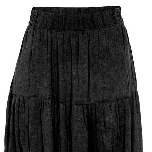 Falda Larga con Olanes Philosophy Color Negro Talla Chica para Mujer