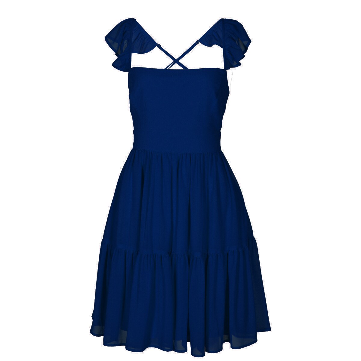 Vestido Corto Acanalado con Lazos main image 0