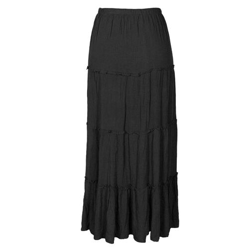 Falda Larga con Olanes Philosophy Color Negro Talla Mediana para Mujer