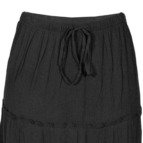 Falda Larga con Olanes Philosophy Color Negro Talla Mediana para Mujer