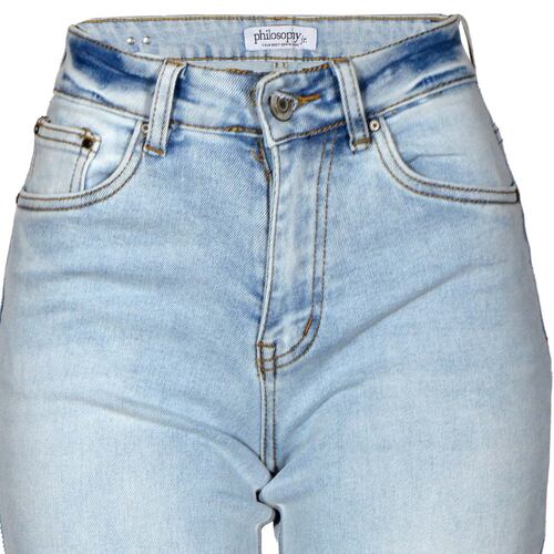 Jeans Recto Tiro Alto Pata Ancha Philosophy Talla 11 para Mujer