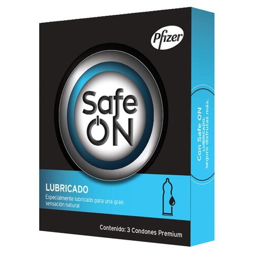 Preservativo Lubricado con 3 piezas Safe On
