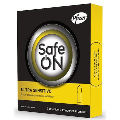 Preservativo  Ultra Sensitivo con 3 piezas Safe On