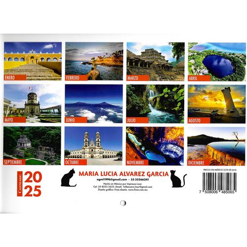 Calendario Paisajes de México 2025 MLAG
