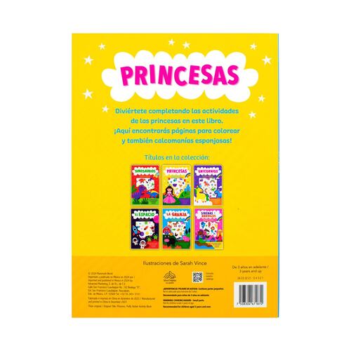 Libro de Actividades con Calcomanías Esponjosas, Princesas