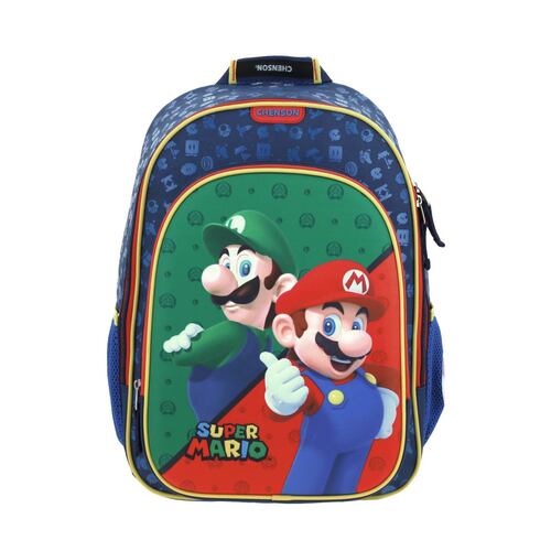 Mochila Escolar Azul Mario Bros Chenson