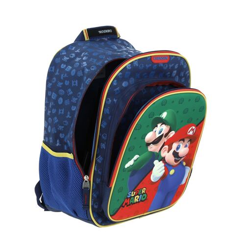 Mochila Escolar Azul Mario Bros Chenson