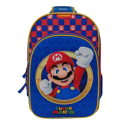 Mochila Chenson Azul Primaria Mario Bros
