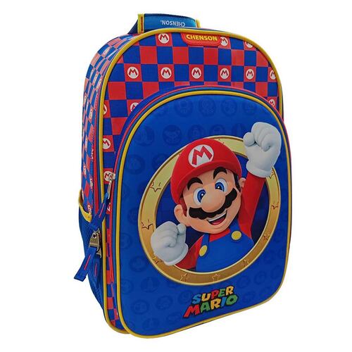 Mochila Chenson Azul Primaria Mario Bros